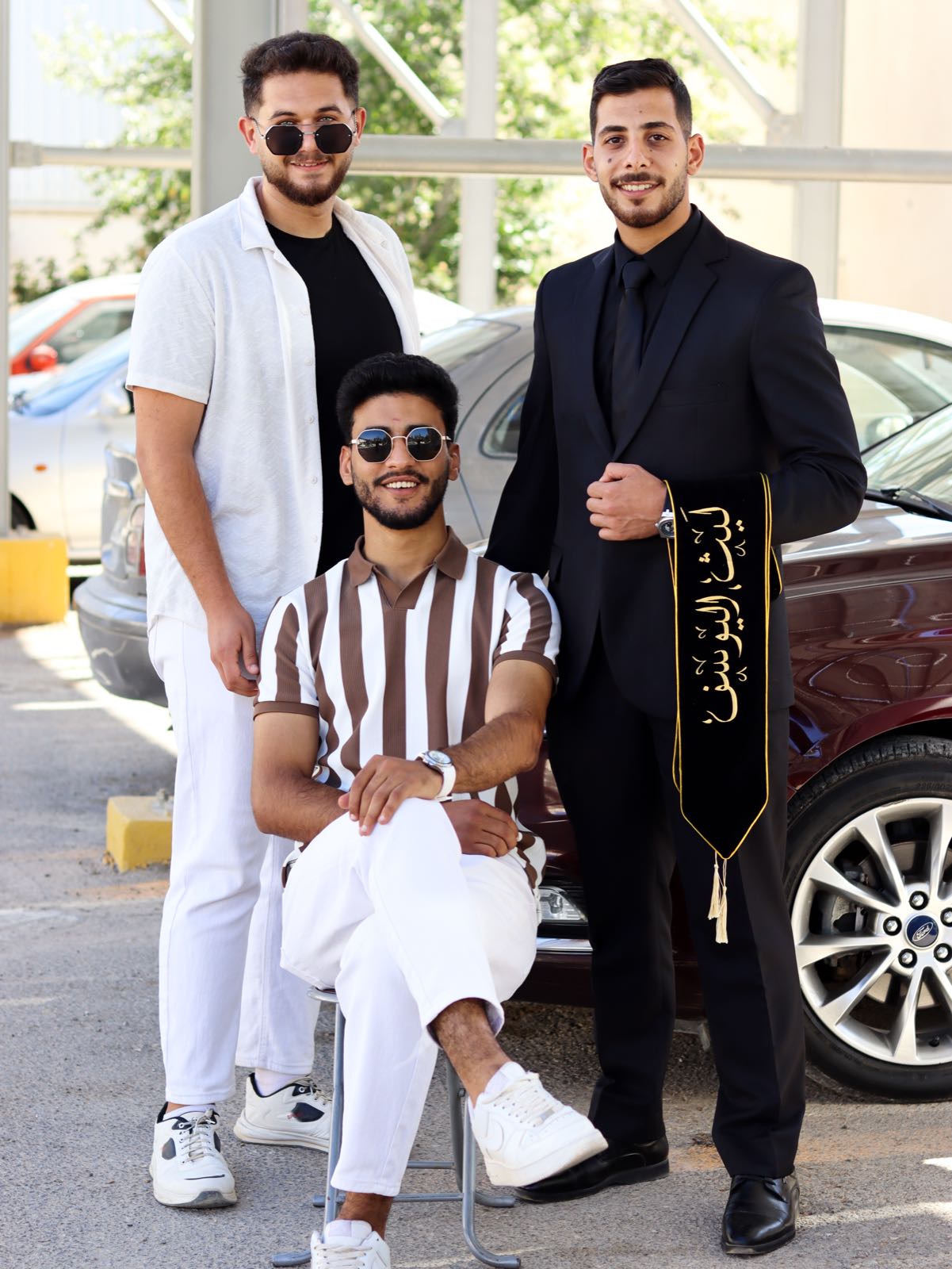 Graduation portrait, garden setting